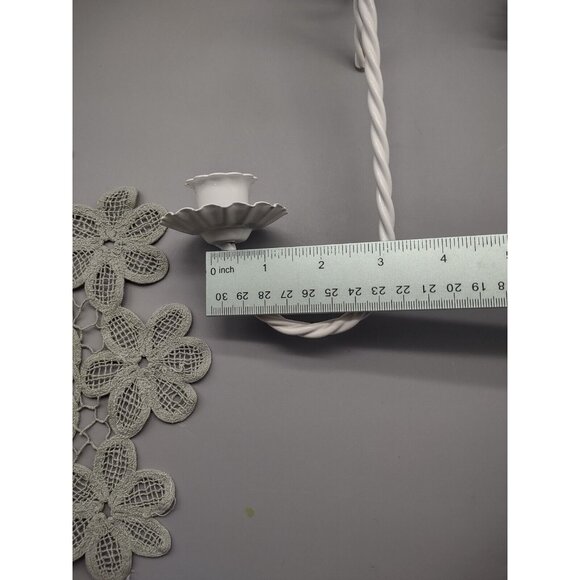 Vintage Pair 12" Twisted Rope Bow Metal Wire Wall Sconce Candle Holders, Votives - Picture 11 of 16